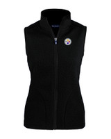 Pittsburgh Steelers Cutter & Buck Cascade Eco Sherpa Fleece Womens Vest BL_MANN_HG 1
