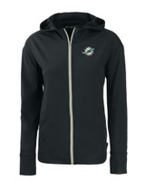 Miami Dolphins Cutter & Buck Daybreak Eco Recycled Womens Full Zip Hoodie BL_MANN_HG 1