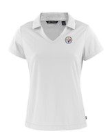 Pittsburgh Steelers Cutter & Buck Daybreak Eco Recycled Womens V-neck Polo WH_MANN_HG 1