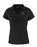 Atlanta Falcons Cutter & Buck Daybreak Eco Recycled Womens V-neck Polo Black Mannequin