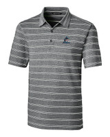 Miami Marlins Cutter & Buck Forge Epic Confidence Recycled Heathered Stripe Stretch Mens Polo Black Mannequin