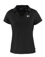 Kansas City Chiefs Cutter & Buck Daybreak Eco Recycled Womens V-neck Polo Black Mannequin