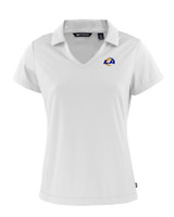 Los Angeles Rams - Cutter & Buck Daybreak Eco Recycled Womens V-neck Polo White Mannequin