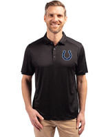 Indianapolis Colts Cutter & Buck Forge Eco Stretch Recycled Mens Polo Black Front