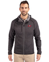 Tampa Bay Buccaneers Cutter & Buck Mainsail Full Zip Hooded Mens Jacket Charcoal Heather Front