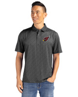 Arizona Cardinals Cutter & Buck Pike Eco Pebble Print Stretch Recycled Mens Polo Black Front