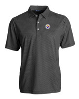 Pittsburgh Steelers Cutter & Buck Pike Eco Symmetry Print Stretch Recycled Mens Polo BLWH_MANN_HG 1