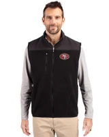San Francisco 49ers Cutter & Buck Cascade Eco Sherpa Mens Big and Tall Fleece Vest Black Front