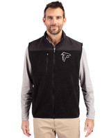 Atlanta Falcons Cutter & Buck Cascade Eco Sherpa Mens Big and Tall Fleece Vest Black Front