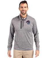 Binghamton Rumble Ponies Cutter & Buck Stealth Heathered Quarter Zip Mens Pullover Elemental Grey Front