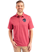 Binghamton Rumble Ponies Cutter & Buck Pike Banner Print Stretch Mens Polo Cardinal Red Front