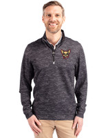 El Paso Chihuahuas Cutter & Buck Traverse Stretch Eco Camo Print Quarter Zip Mens Big and Tall Pullover Black Front