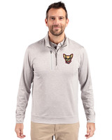 El Paso Chihuahuas Cutter & Buck Stealth Heathered Quarter Zip Mens Pullover Polished Medium Gray Front