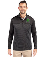 Dayton Dragons Cutter & Buck Traverse Stretch Eco Stripe Quarter Zip Mens Pullover Black Front