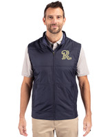 Frisco RoughRiders Cutter & Buck Stealth Hybrid Quilted Mens Big and Tall Windbreaker Vest Liberty Navy Front