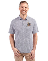 Durham Bulls Cutter & Buck Virtue Eco Pique Botanical Print Recycled Mens Polo Navy Blue Front
