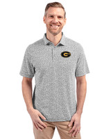 Grambling Tigers Cutter & Buck Virtue Eco Pique Botanical Print Recycled Mens Polo Black Front