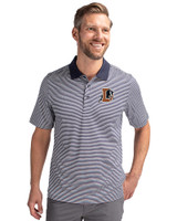 Durham Bulls Cutter & Buck Forge Tonal Stripe Stretch Mens Big and Tall Polo Liberty Navy Front