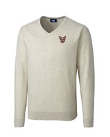 El Paso Chihuahuas Cutter & Buck Lakemont Tri-Blend Mens V-Neck Pullover Sweater Oatmeal Heather Mannequin