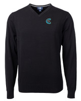 Charlotte Knights Cutter & Buck Lakemont Tri-Blend Mens V-Neck Pullover Sweater Black Mannequin
