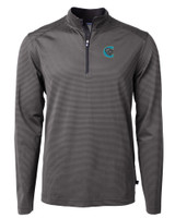 Charlotte Knights Cutter & Buck Virtue Eco Pique Micro Stripe Recycled Mens Big & Tall Quarter Zip BLEG_MANN_HG 1