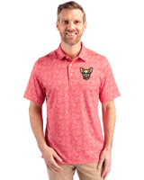 El Paso Chihuahuas Cutter & Buck Pike Constellation Print Stretch Mens Polo Red Front