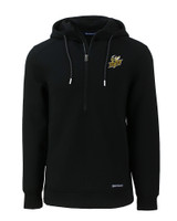 Baldwin Wallace Yellow Jackets Cutter & Buck Roam Eco Half Zip Recycled Mens Hooded Pullover BL_MANN_HG 