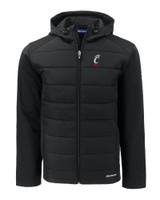 Cincinnati Bearcats Cutter & Buck Evoke Hybrid Eco Softshell Recycled Full Zip Mens Hooded Jacket BL_MANN_HG 1