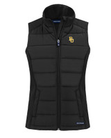 Baylor Bears Cutter & Buck Evoke Hybrid Softshell Recycled Womens Full Zip Vest BL_MANN_HG 