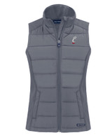 Cincinnati Bearcats Cutter & Buck Evoke Hybrid Eco Softshell Recycled Womens Full Zip Vest EG_MANN_HG 1