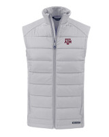 Texas A&M Aggies Cutter & Buck Evoke Hybrid Eco Softshell Recycled Mens Full Zip Vest CNC_MANN_HG 1