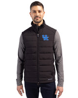 Kentucky Wildcats Cutter & Buck Evoke Hybrid Softshell Recycled Mens Full Zip Vest Black Front
