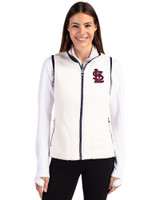 St. Louis Cardinals Cutter & Buck Cascade Eco Fleece Womens Vest Shell/Navy Blue Front