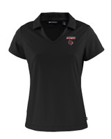 Louisville Cardinals Cutter & Buck Daybreak Eco Recycled Womens V-neck Polo Black Mannequin