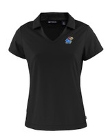Kansas Jayhawks Cutter & Buck Daybreak Eco Recycled Womens V-neck Polo Black Mannequin