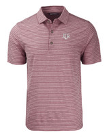 Texas A&M Aggies Cutter & Buck Forge Eco Heather Stripe Stretch Recycled Mens Polo BRH_MANN_HG 1