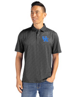 Kentucky Wildcats Cutter & Buck Pike Recycled Pebble Print Mens Polo Black Front