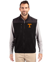 Tennessee Volunteers Cutter & Buck Cascade Eco Sherpa Mens Big and Tall Fleece Vest Black Front