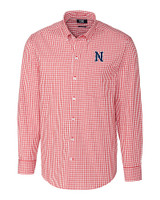 Nashville Sounds Cutter & Buck Easy Care Stretch Gingham Mens Big and Tall Long Sleeve Dress Shirt Cardinal Red Mannequin