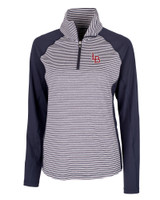 Louisville Bats Cutter & Buck Forge Tonal Stripe Stretch Half Zip Womens Top LYN_MANN_HG 1