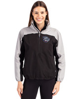 Lehigh Valley IronPigs Cutter & Buck Charter Eco Recycled Womens Anorak Jacket Black/Polished Front