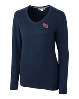 Louisville Bats Cutter & Buck Lakemont Tri-Blend Womens V-Neck Pullover Sweater LYN_MANN_HG 1