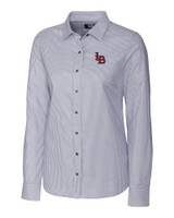 Louisville Bats Cutter & Buck Stretch Oxford Stripe Womens Long Sleeve Dress Shirt CC_MANN_HG 1
