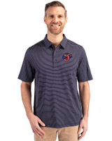Jacksonville Jumbo Shrimp Cutter & Buck Forge Pencil Stripe Stretch Mens Polo Liberty Navy Front