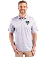 Gwinnett Stripers Cutter & Buck Pike Constellation Print Stretch Mens Polo Polished Medium Gray Front