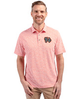 Norfolk Tides Cutter & Buck Virtue Eco Pique Botanical Print Recycled Mens Polo College Orange Front