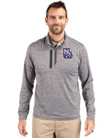 New Hampshire Fisher Cats Cutter & Buck Stealth Heathered Quarter Zip Mens Pullover Elemental Grey Front