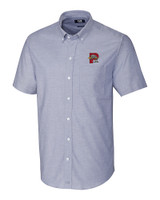 Portland Sea Dogs Cutter & Buck Stretch Oxford Mens Short Sleeve Dress Shirt Light Blue Mannequin