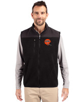 Cincinnati Bengals Historic Cutter & Buck Cascade Eco Sherpa Mens Big and Tall Fleece Vest Black Front