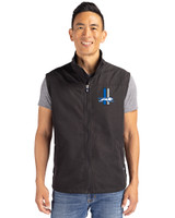 Detroit Lions Historic Cutter & Buck Charter Eco Recycled Mens Full-Zip Vest Black Front